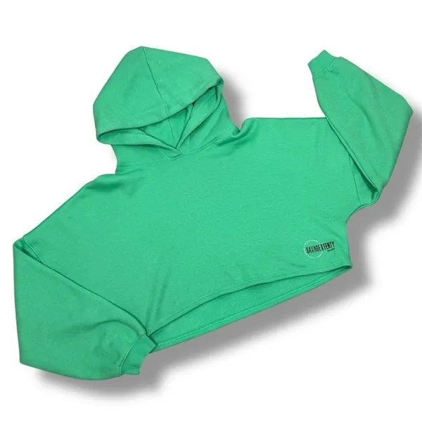 Savage X Fenty Essential Fleece‎ Scope Logo Cropped Hoodie Sweatshirt Green XL - Image 12