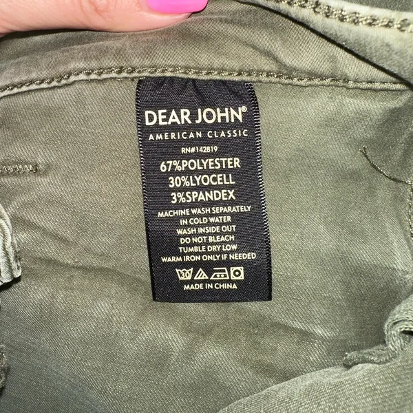 dear john joyrich comfort skinny Army Green‎ Zipper Pocket Pants size 26 - Image 6