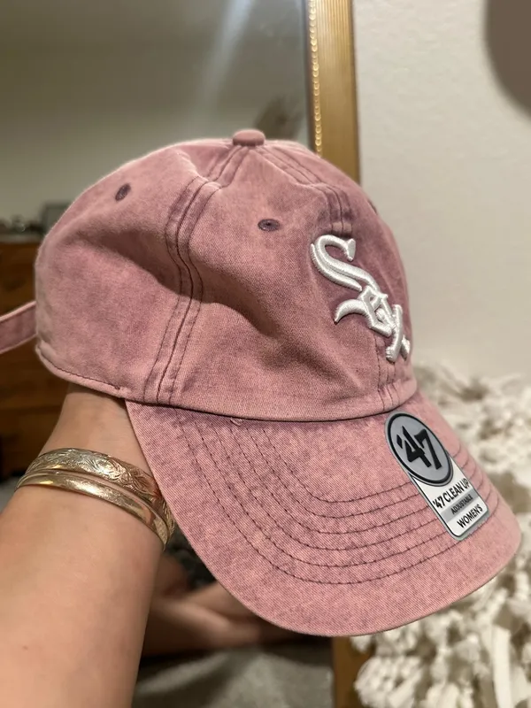 47 Brand CHICAGO WHITE SOX Well Worn Raised Chain Cap Pink Washed Women’s - Image 2