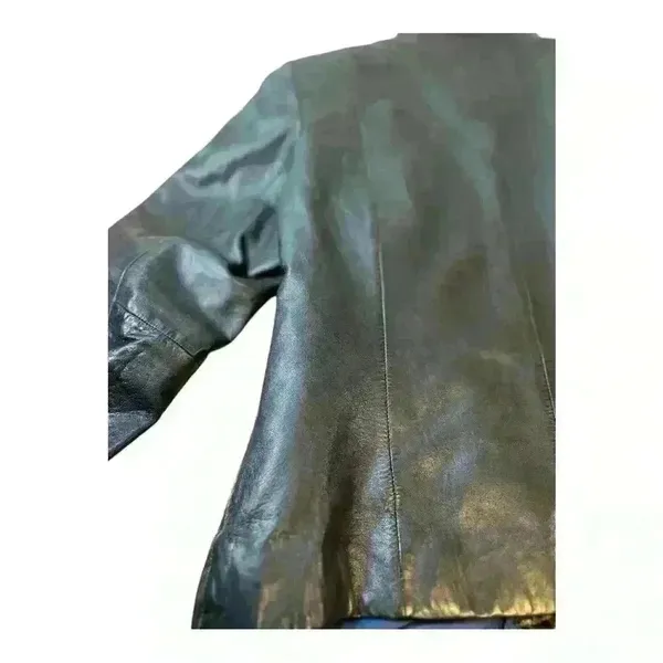 Wilsons Leather Pelle Studio Jacket Women Size Medium Full Zip Black Solid - Image 11