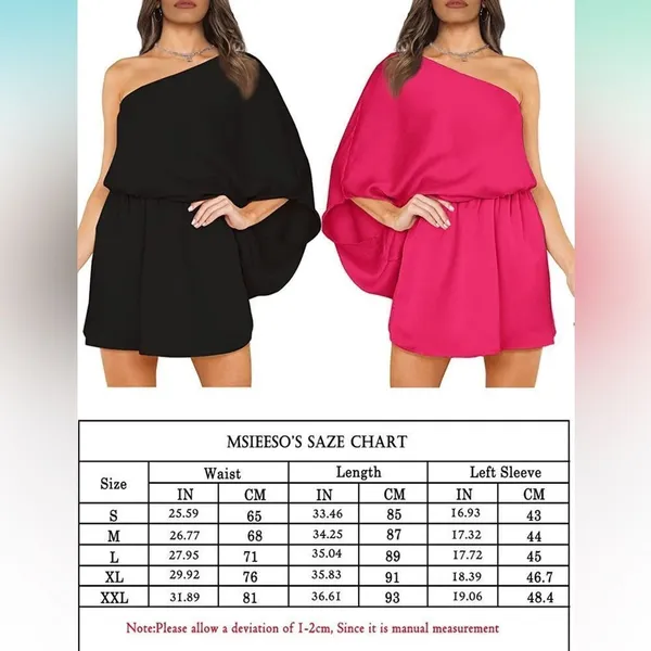 NEW 1-Shoulder Off-Back Long Sleeve Short Dress (Medium) - Image 4