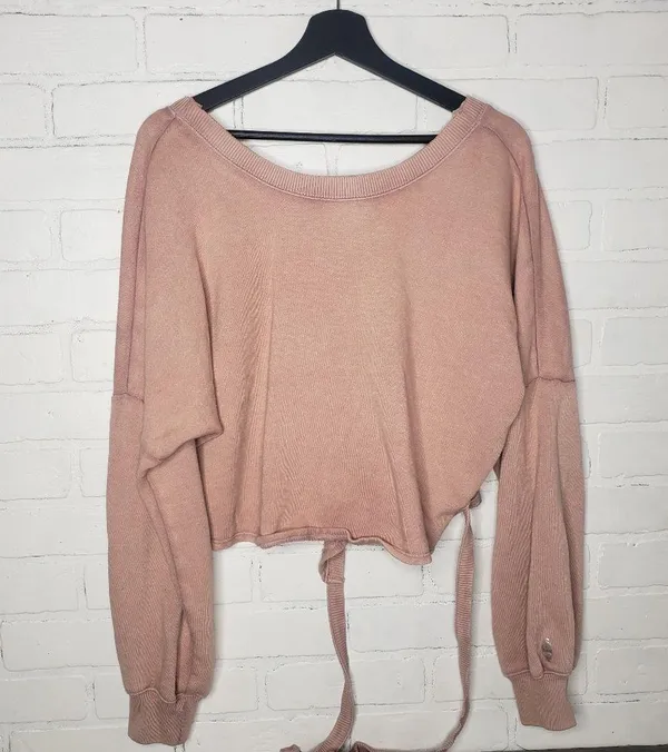Free People Movement Charlotte Taupe Pink Wrap Top - Image 3