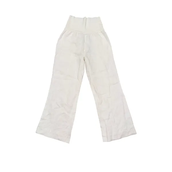 Lafayette 148‎ Pants Women 6 White Good Linen Wide Leg High Waist Trousers - Image 4