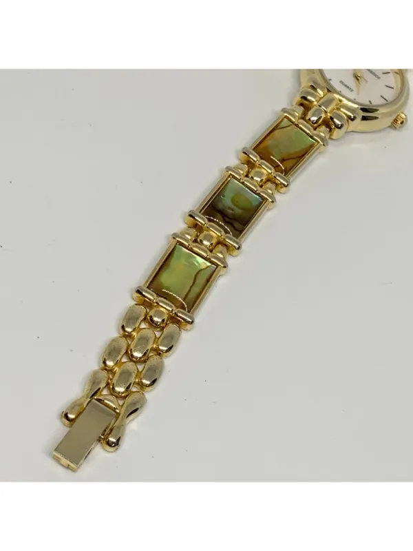 Renaissance Womens Watch gold tone abalone mop dial 23mm Quartz running - Image 5