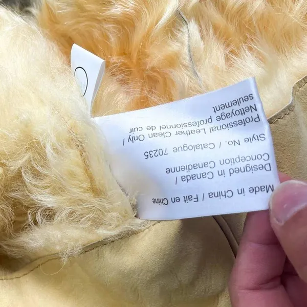 New Label SheepSkin Cream Yellow Leather Button Up shearling Jacket - Image 8