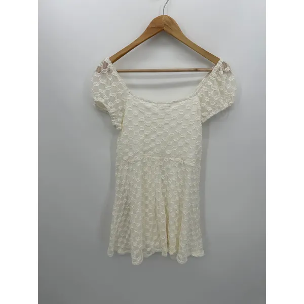 Aeropostale Cream Lace Mini Babydoll‎ Dress Size L Witchy Fairy Coquette Dainty - Image 2