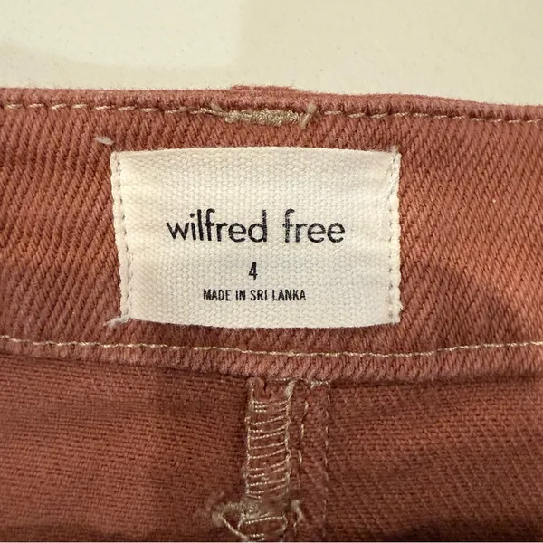 Wilfred Free by Aritzia High Waisted Denim Date Night Mini Skirt Women’s 4 Brown - Image 3