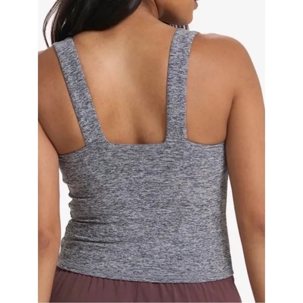 Vuori Women's Heather Gray Elevation Square Neck Crop Tank Top XL - Image 9