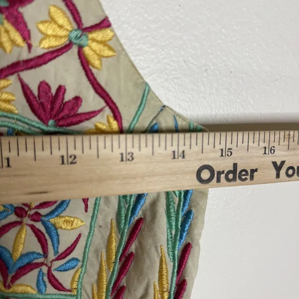 Anthropologie Raga Dress Womens S Floral‎ Embroidered Boho Maxi Spaghetti Strap - Image 8