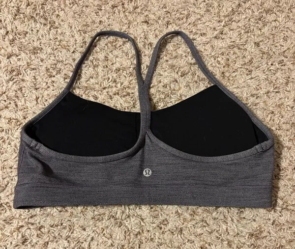 Lululemon Heathered Grey Y Flow Bra - Image 2