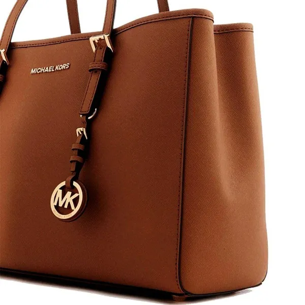 Michael Kors Jet Set Saffiano Leather Tote Bag Luggage Large Big Shoulder Purse - Image 3