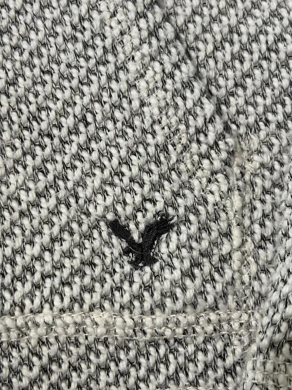 American Eagle Outfitters Women’s XS Knit Hoodie Sweater Gray White Pullover - Image 3
