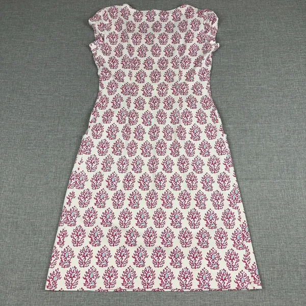 J McLaughlin Dress Womens XS Pink Floral Square Neck Fit Flare Jersey Casual - Image 4