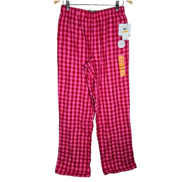 Roudelain Pink Red Gingham Pajama Pants Womens Small NWT EMJN341M - Image 2