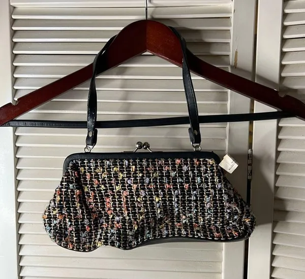 Multicolored Secretary print handle purse - Image 2