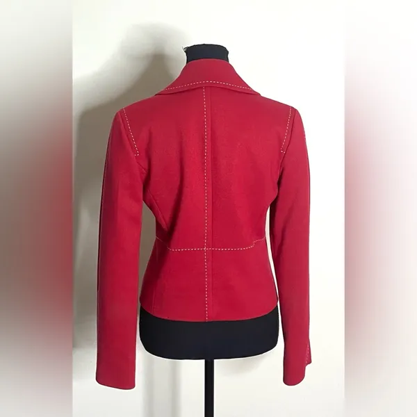 BCBGMaxAzria- Vibrant Red Y2k Jacket Size 4 - Image 3