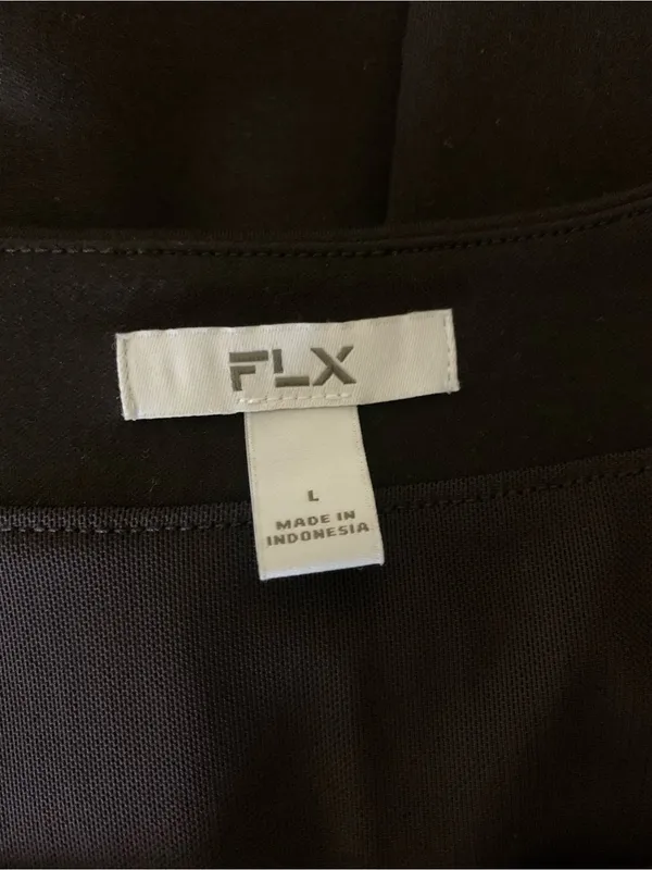 FLX L Black Open Front Blazer Jacket Long Sleeve Minimalist Workwear - Image 4