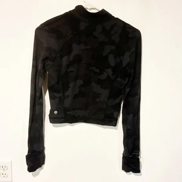 Lululemon Its Rulu Run Cropped Half-Zip Heritage 365 Camo Deep Coal Multi Size 4 - Image 6
