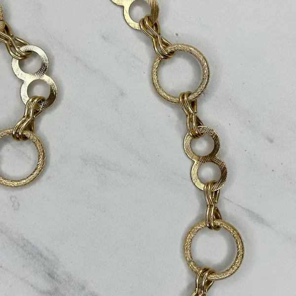 Textured Open Circle Ring Gold Tone Chain Link Belt Small (S) ✨ - Image 4