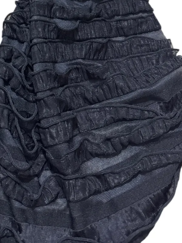 CHRISTOPHER & BANKS Textured Ruffle Scarf 11” x 72” Black EUC - Image 5