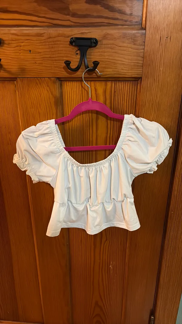 Shein White Tie Top Crop - Image 4