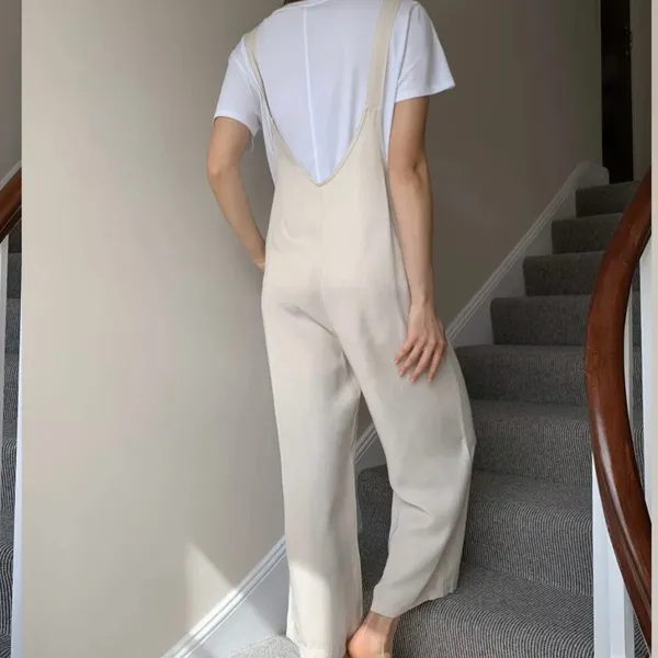 Aritzia Babaton Tie strap Calipso jumpsuit Cream Size S - Image 5