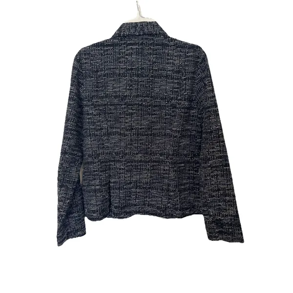 Cabi Navy Tweed Zip Front Jacket Blazer Style 723 Long Sleeve Size 10 - Image 7
