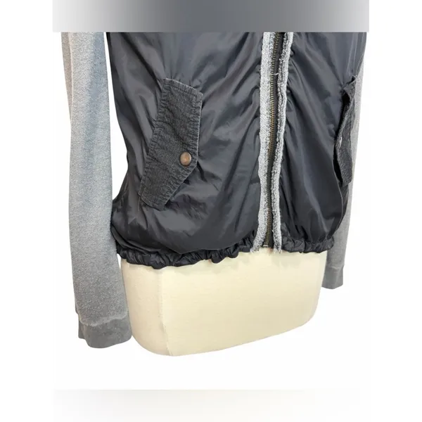 FREE PEOPLE Mixed Media‎ Full Zip Windbreaker Sweatshirt Hoodie, Medium - Image 7