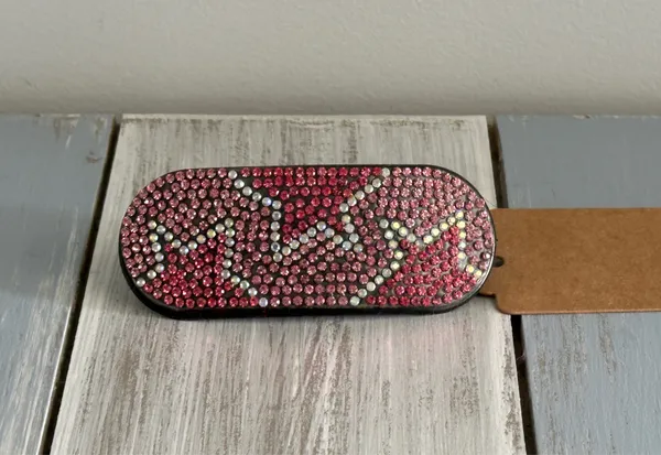 Handmade NWT Too Cute Diamond Painted Painting Barrette Stars In Pinks & Silver - Image 2