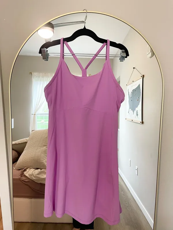 Athleta Vital Activewear Dress Size XL Orchid Pink Strappy T- Back Shelf Bra - Image 3