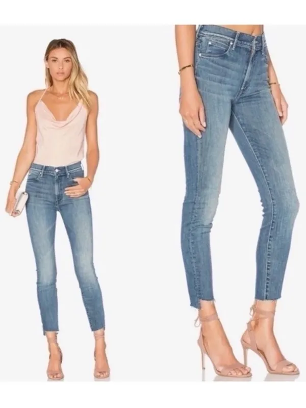 Mother Stunner Zip Ankle Step Fray Jeans Women’s Size 28 Good Girls Do Blue - Image 2