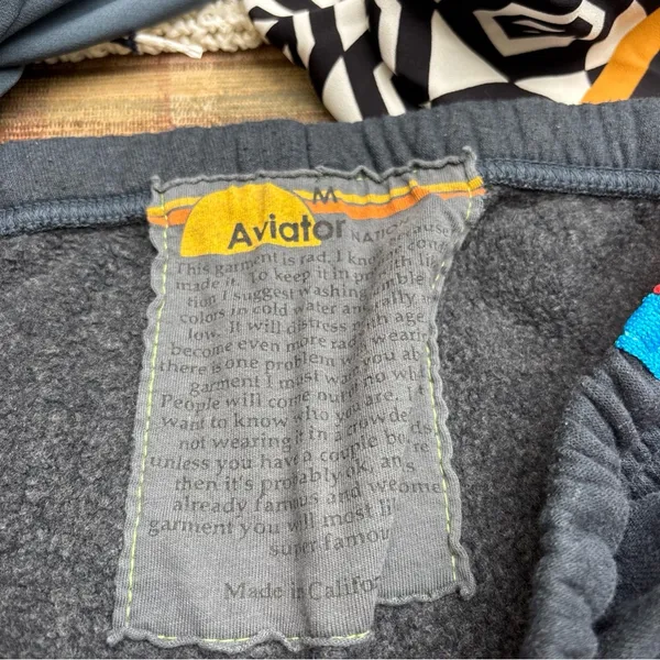 Aviator Nation Gray Sweatpants with Multicolor Stripes - Image 2