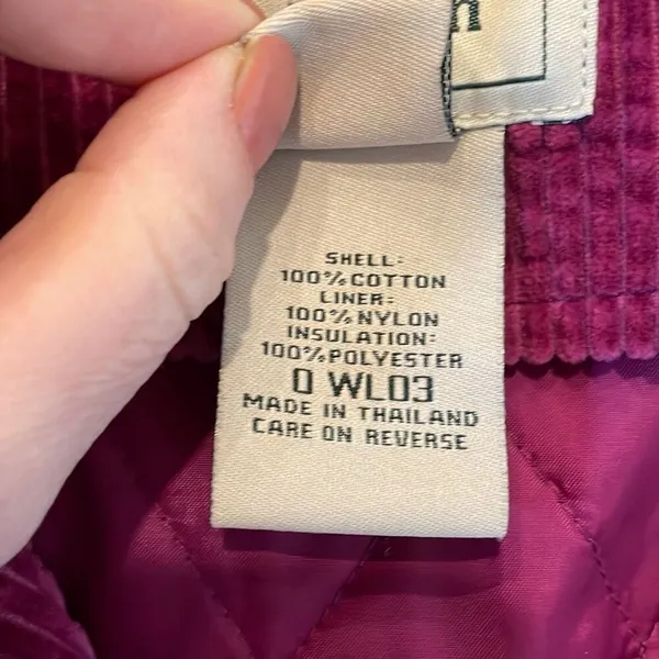 L.L. Bean pink corduroy lined jacket size medium - Image 7