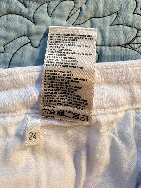 💥L’AGENCE Kendra High Rise Cropped Flare Jeans Blanc White Raw Hem Sz 24💛 - Image 11