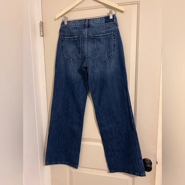 Hollister Co. 00R 24 Regular Baggy Wide Leg Blue Denim Jeans Pants‎ Relaxed - Image 4