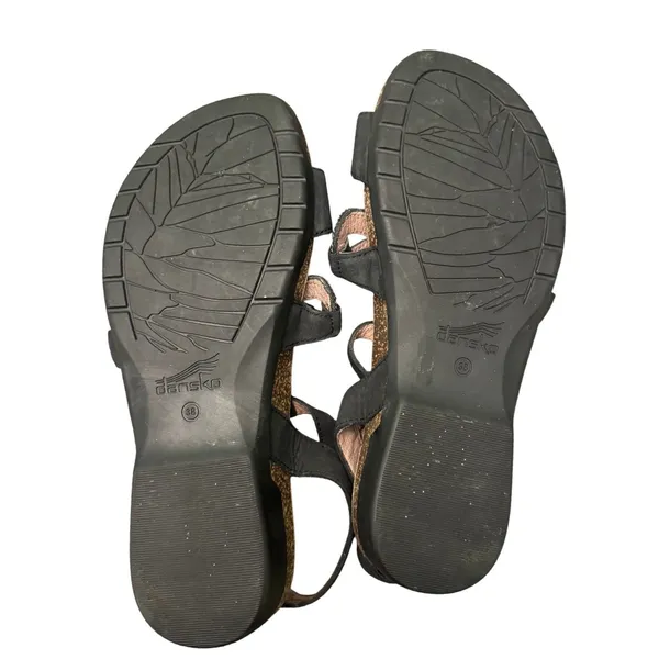 Dansko Reeta‎ Beaded Sandals Black Sz 38 EU/ 7.5 US leather iridescent - Image 6