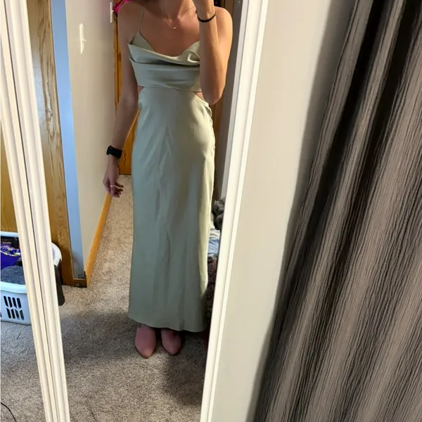 Hello Molly ANGELS IN AMERICA MIDI DRESS Green XS - Image 3
