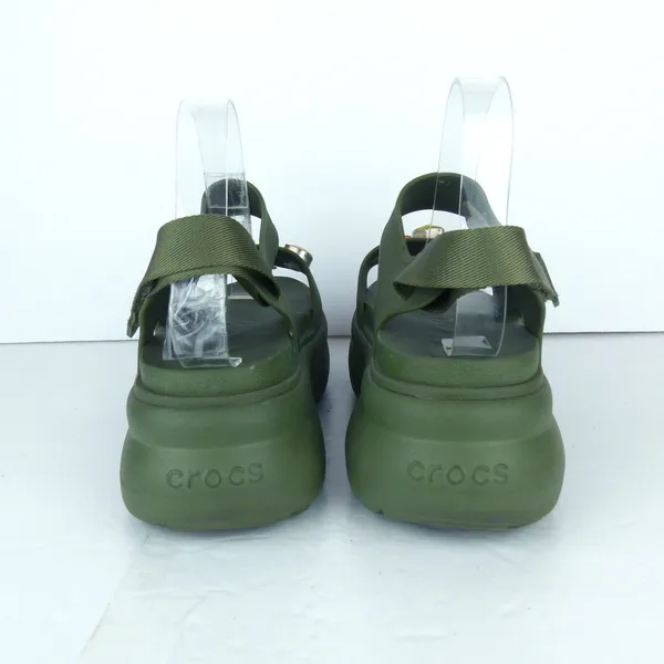 Crocs Soho Y Strap Sandals Womens 8 Army Green Platform Chunky Gem Charms Y2K - Image 7