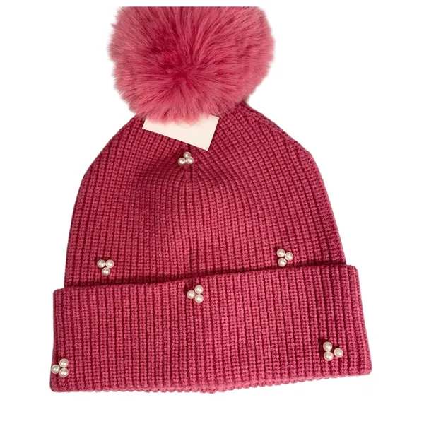 NWT LAUREN CONRAD Beaded Pom Pom Beanie - Image 2