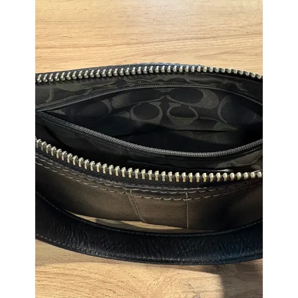 Coach Black Leather Small Soho Baguette Bag‎ Silver Hardware 9541 - Image 9