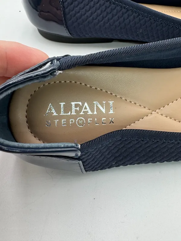 Alfani Step N Flex Women’s Size 6M Navy Blue Patent Cap Toe Ballet Flats - Image 4