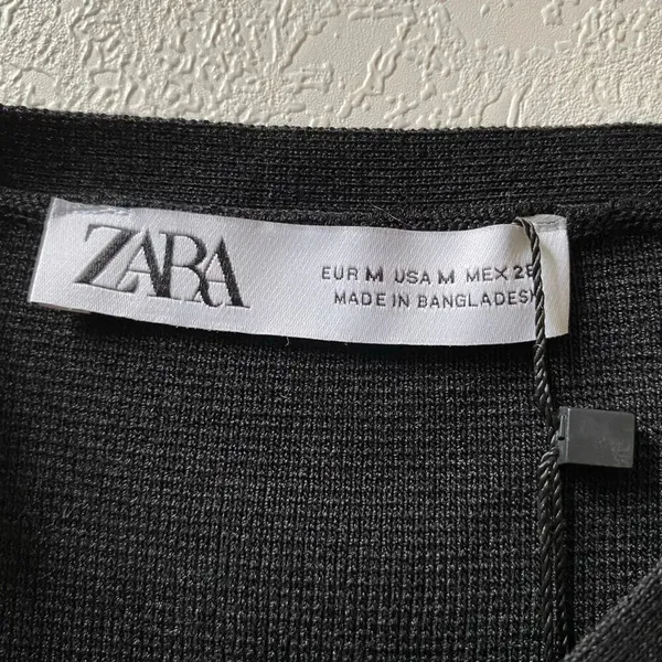 Zara NWT Black Knit Tank Top Size M Minimalist Sleeveless Crop Top - Image 4