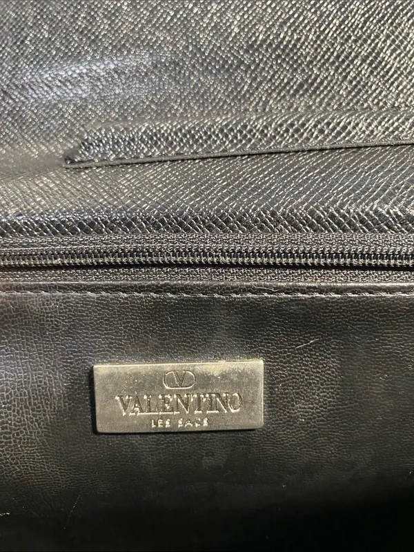 Authentic VALENTINO Black Leather and Nylon Bag - Image 13
