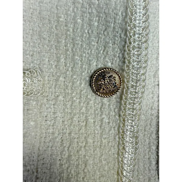 URBAN REVIVO‎ Jacket Womens M White Tweed Business Classic JackieO Academia - Image 5