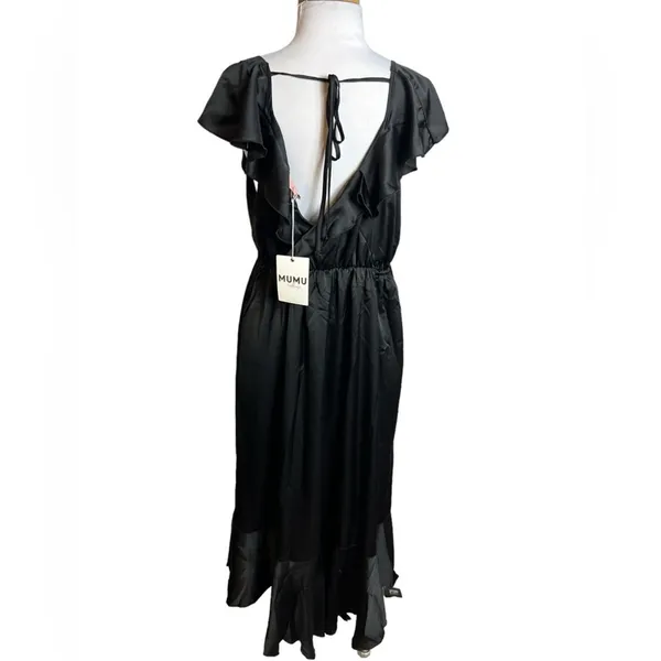 NWT‎ Show me your mumu Samantha Ruffle Wrap Dress black Sz 3X missing belt - Image 4