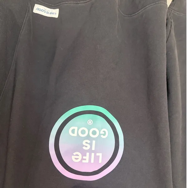 Life Is Good LIG Coin Simply True Fleece Pullover Sweatshirt Black XXL - Image 2