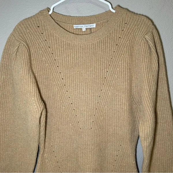 English Factory neutral wool blend knit mini sweater dress women’s size small - Image 3