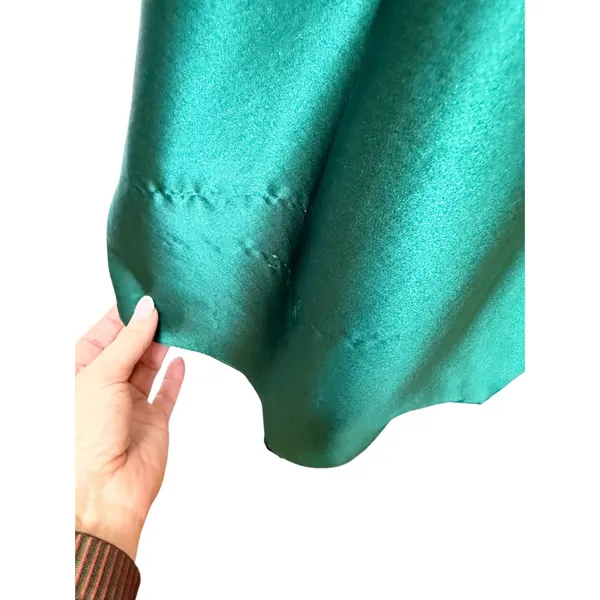 Reem by Reem Acra Silk Dress Women 14 Emerald Green Draped Tulip Wrap Cocktail - Image 6
