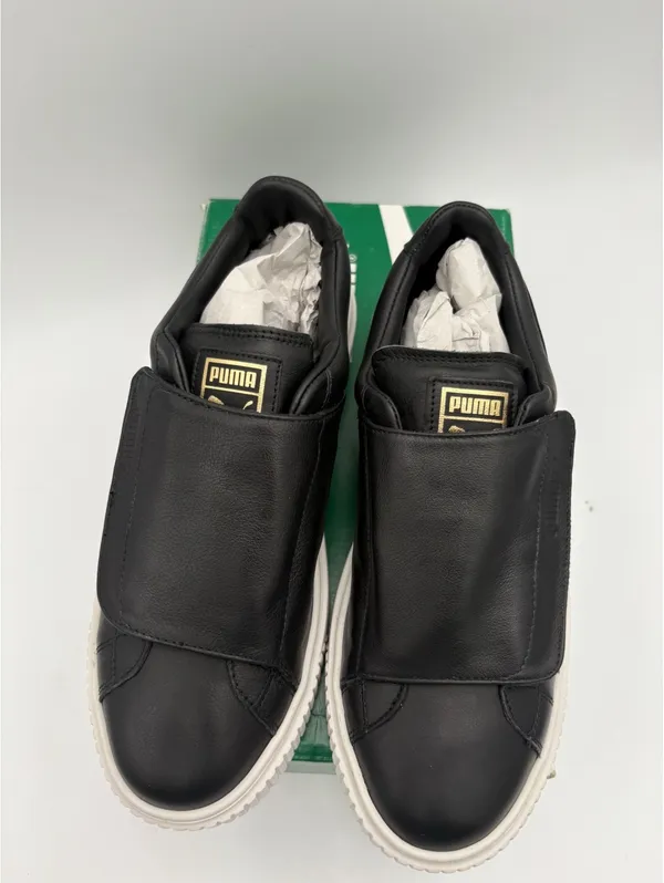 Puma Basket Platform Strap NEW $110 Sneakers Women's Black Leather Size 9 US - Image 2
