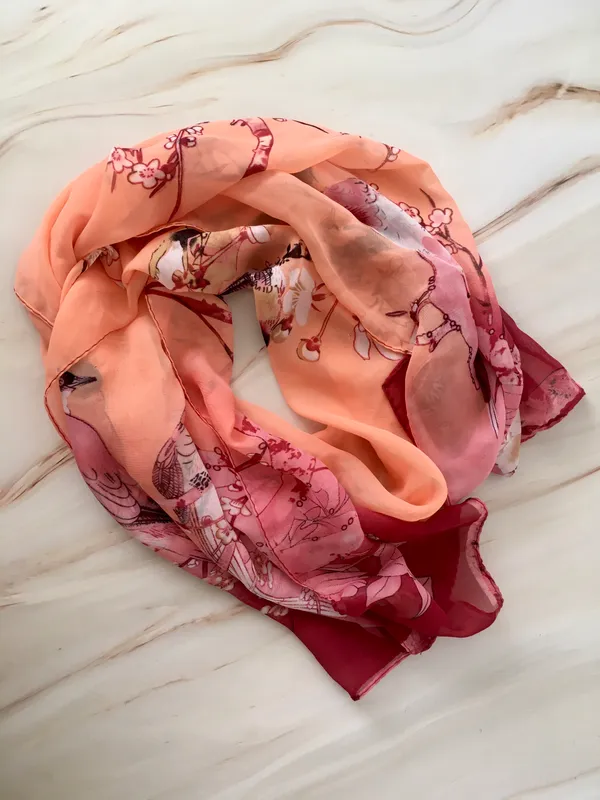 Coral Red Scarf Multiple - Image 3